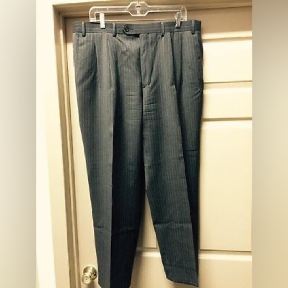 American Living Men's Dress Pants, Navy/White 34X34" Pinstripe Pleated